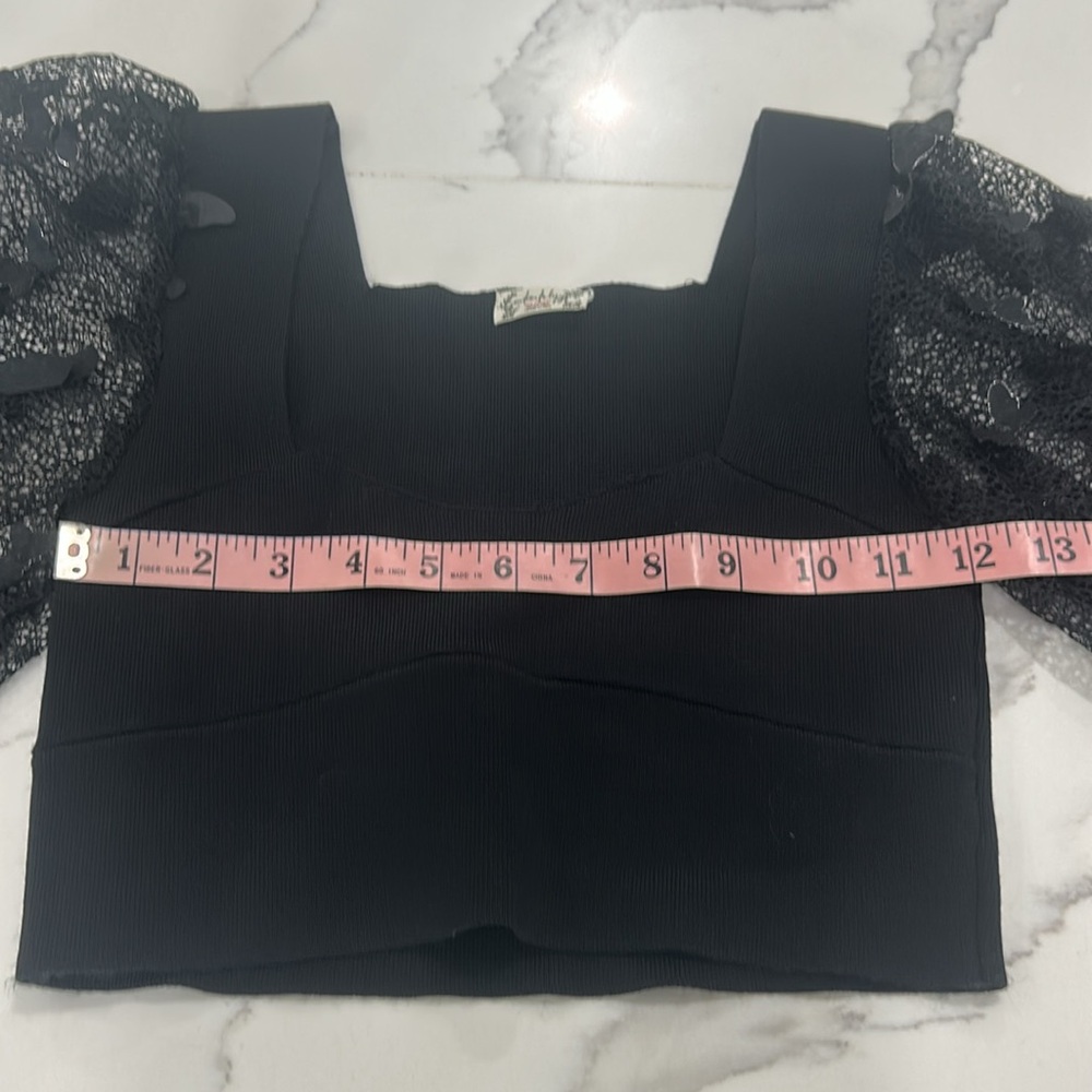 Free‎ People Intimately Flutter Cropped Black Top. Size S - Picture 12 of 15